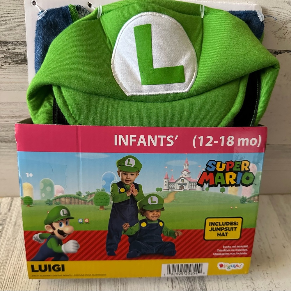 Super Mario Baby Luigi Halloween Costume Size 12-18 Months NEW